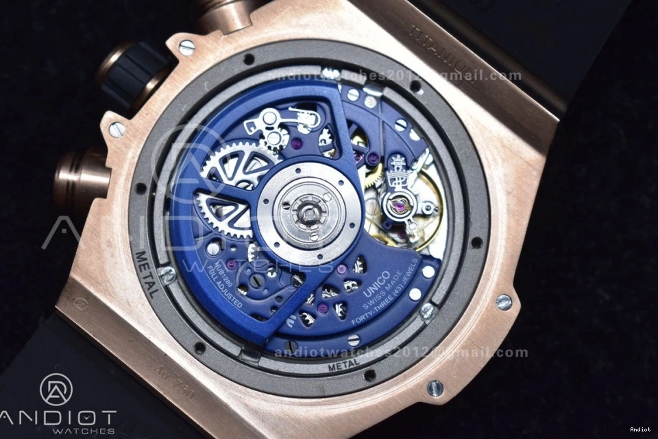 on 1:1 RG Strap Blue Unico Big Best Rubber Skeleton Blue Hublot Bang Dial ZF A1280 Edition 1122